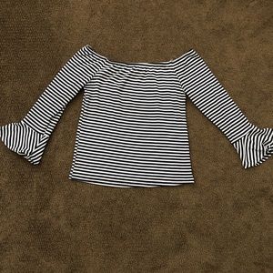 Off the shoulder striped top from Tillys